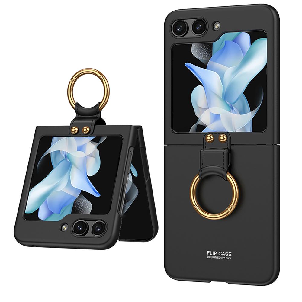 Luxuriöse, ultradünne Telefonhüllen mit Beschichtungsring für Samsung Galaxy Z Flip 5 5G. Hülle mit Linsenschutzhülle. Stoßfeste Funda