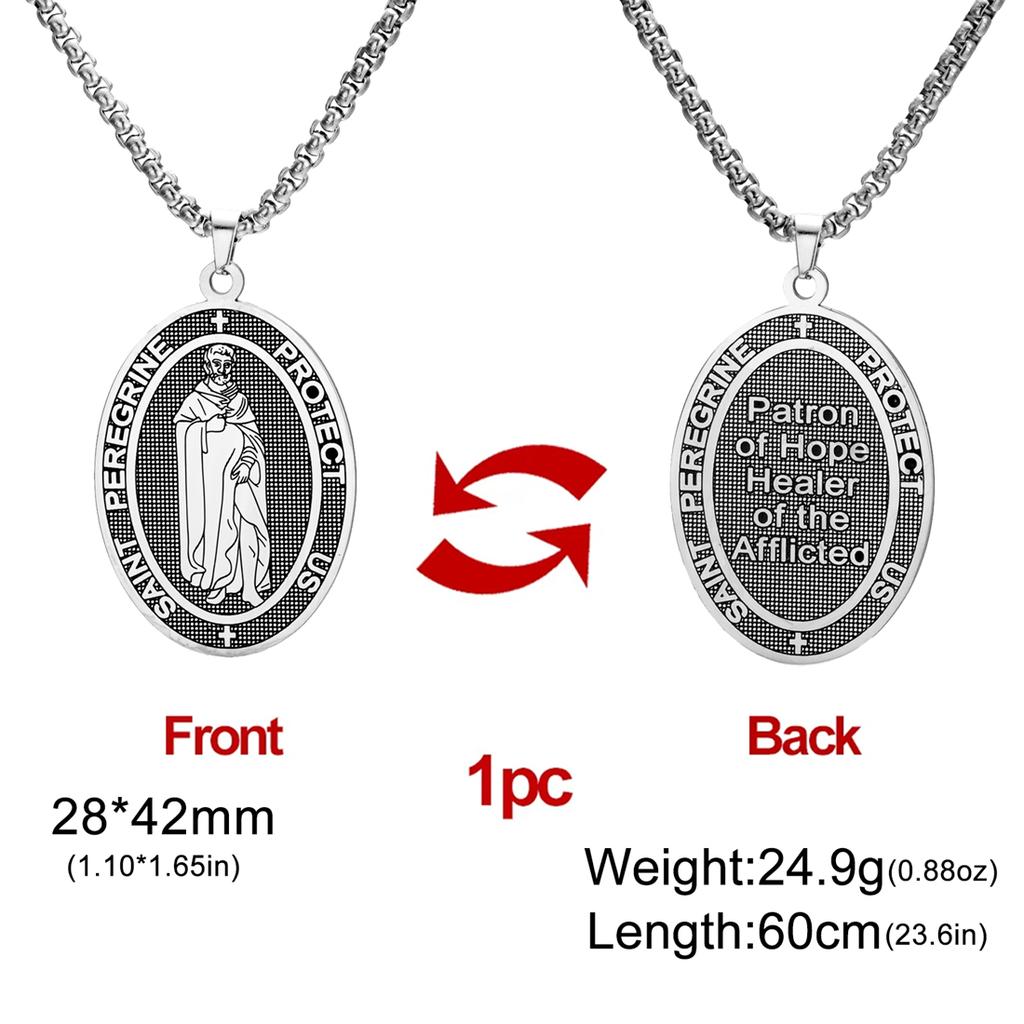 Collane di San Pellegrino Acciaio Inossidabile Cattolico Proteggici Prega Ciondolo Collane Amuleti Double-sided Gioielli Regalo