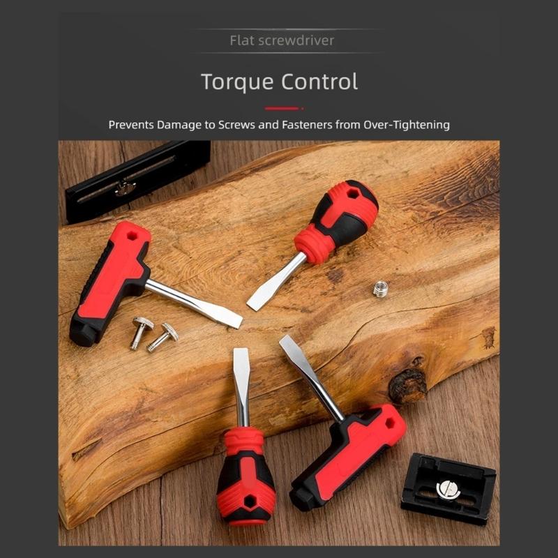 Camera Plate Screwdriver with Broad Tip and Grip Texture for Mount Hardware and Plate Screw Adjustment Work Tasks