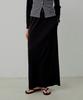 LESEIZEME Classic Rib Knit Banding Long Skirt - Black