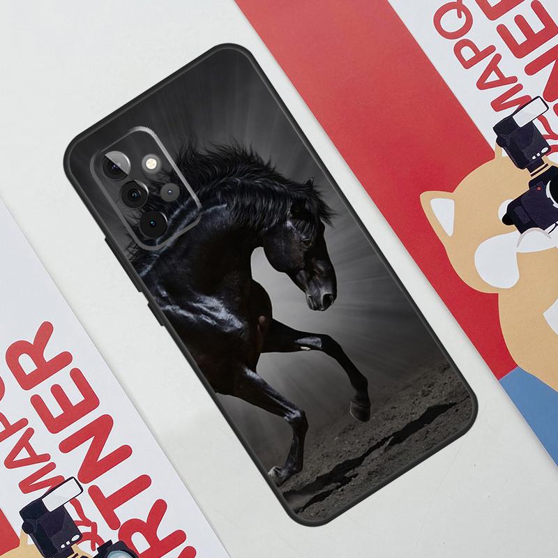 Beautiful Black Horse Phone Case For Samsung Galaxy A53 A33 A23 A13 A52 A32 A22 A12 A51 A71 A14 A24 A34 A54 A21S