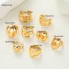 8Pcs/Set Exaggerated Gold Color Irregular Open Rings For Women Vintage Smooth Wide Face Open Ring Set New Fashion Chunky Jewelry
