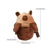 Plush Crossbody Bag Portable Soft Stuffed Doll Zipper Closure Shoulder Pack Capybara