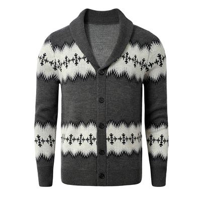 Men's Shawl V-neck Sweater Button Cardigan Sweater