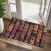 Bohemian Patchwork Printed Polyester Chair Mat, Non-Slip Water Absorbent Floor Rug, Large Area  Crystal Velvet for Home