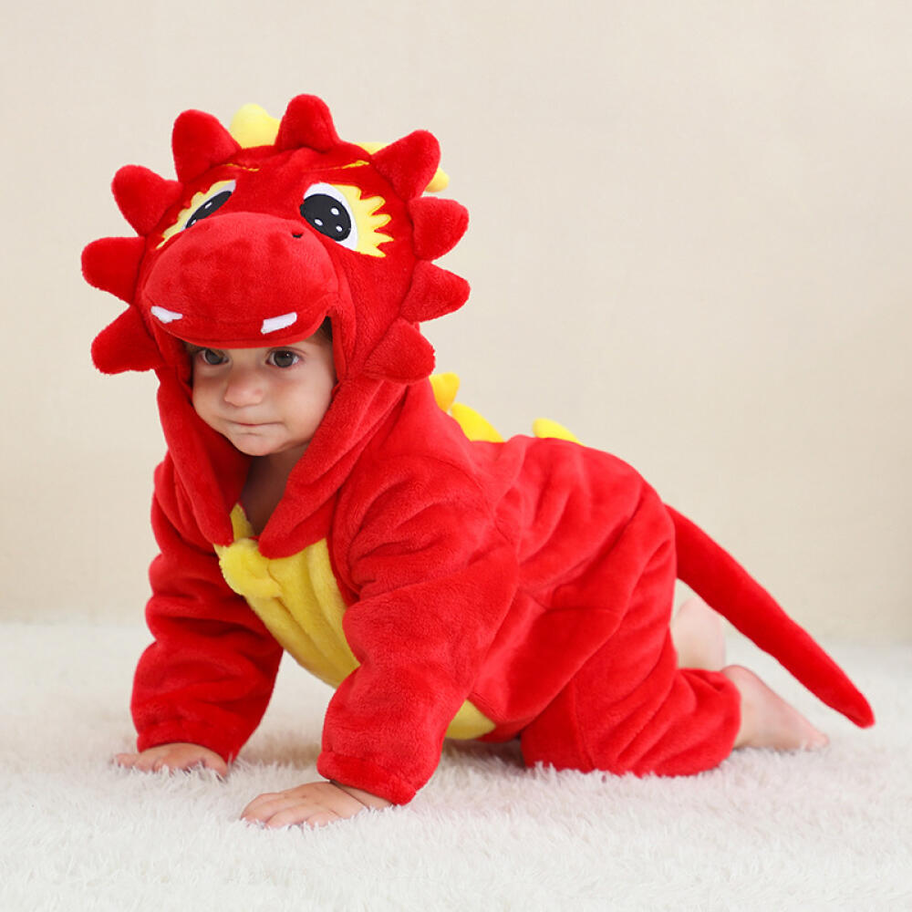Baby-Tierkostüm Strampler, Kapuzen- Flanell-Einteiler mit 3D-Tierdesign und Zwei-Wege-Reißverschluss