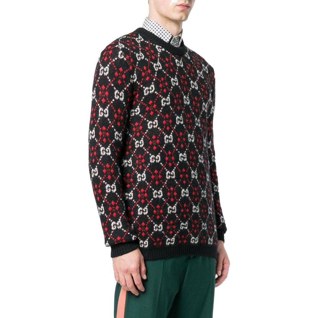 GUCCI Sweaters Men's Red Crew Neck Moderate A-line 543498-X9Z62-1096