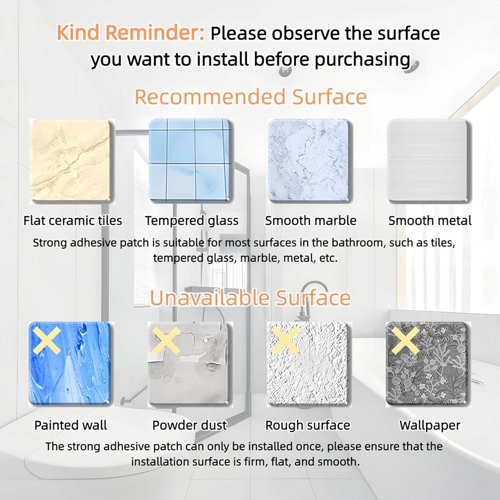 2 - Pack Aluminum Shower Caddy With 2 towel bars and 4 fixed hooks,No Drill Wall Mount Adhesive shower shelves for inside shower,Black Rustproof