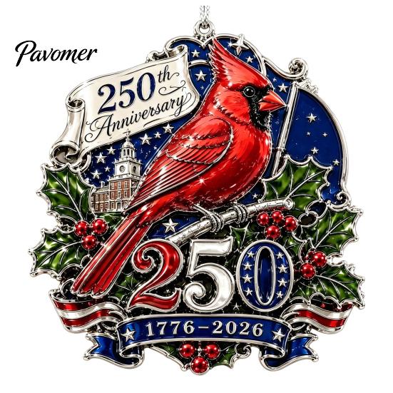 Historic 1776 to 2026 Ornament 250 Anniversary USA Christmas Ornament, United States 1776-2026 250th Patriotic Theme Party Supplies Keepsake, Acrylic