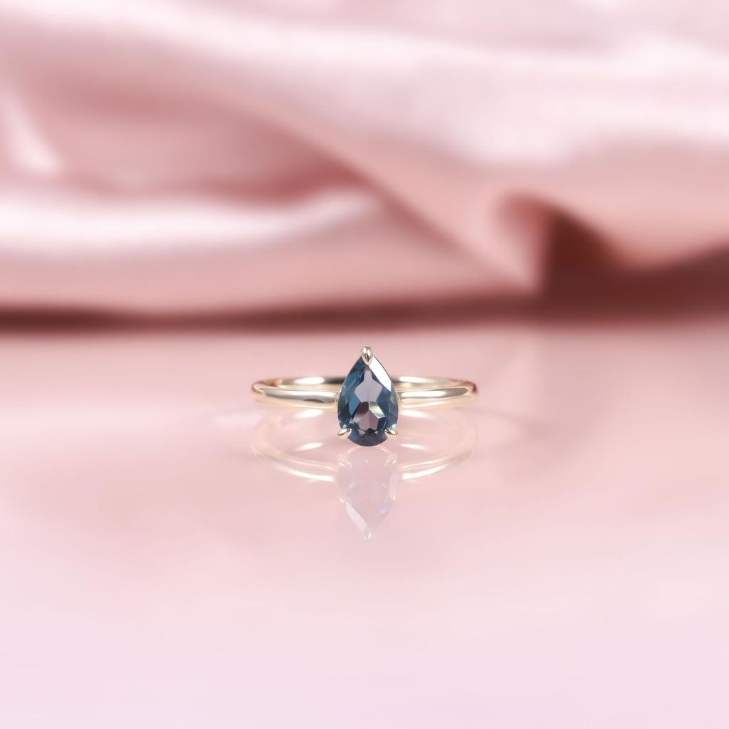 Simple 1 Carat Ring S925 Sterling Silver Inlaid With Natural Olivine Garnet Water Drop Pear-Shaped Small Fresh Ring For Women