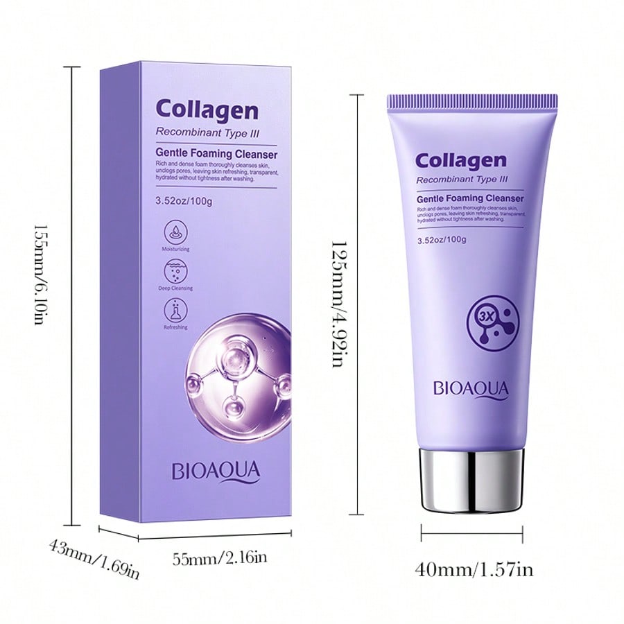 

Коллагеновая мягкая очищающая пенка Тип III Омолаживающее средство для умывания для увлажненной кожи 100g