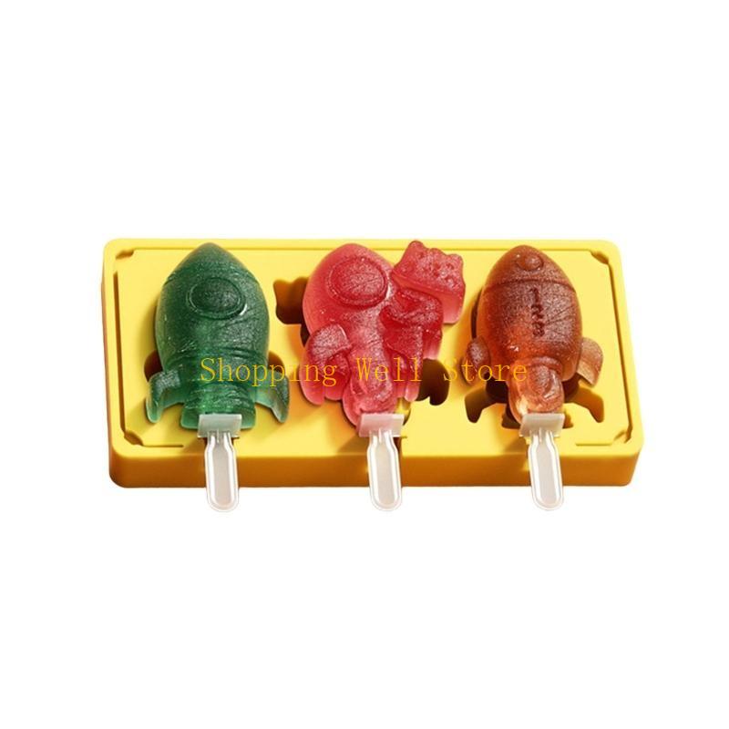 

KX4B Silicone Ice Cream Molds Silicone Popsicles Molds Silicone Ice Moulds Silicone Texture Ice Cream Box for Kitchen Making