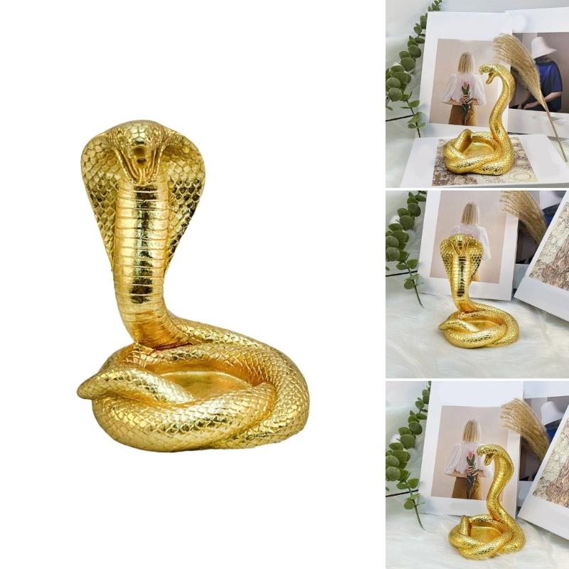 2025 Snake New Years Figurines Statue Handcraft Resins Cobras Decoration Fun Desk Ornament New Years Decoration
