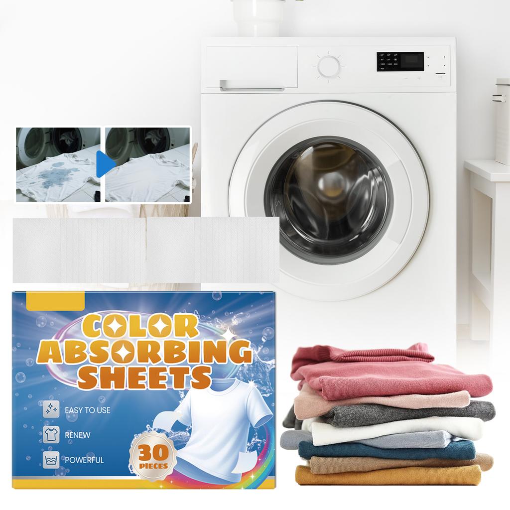 Laundry Room Color-absorbing Tablets Allow For Mixed Washing To Prevent Color Bleeding And Keep Clothes Bright,30pcs/box