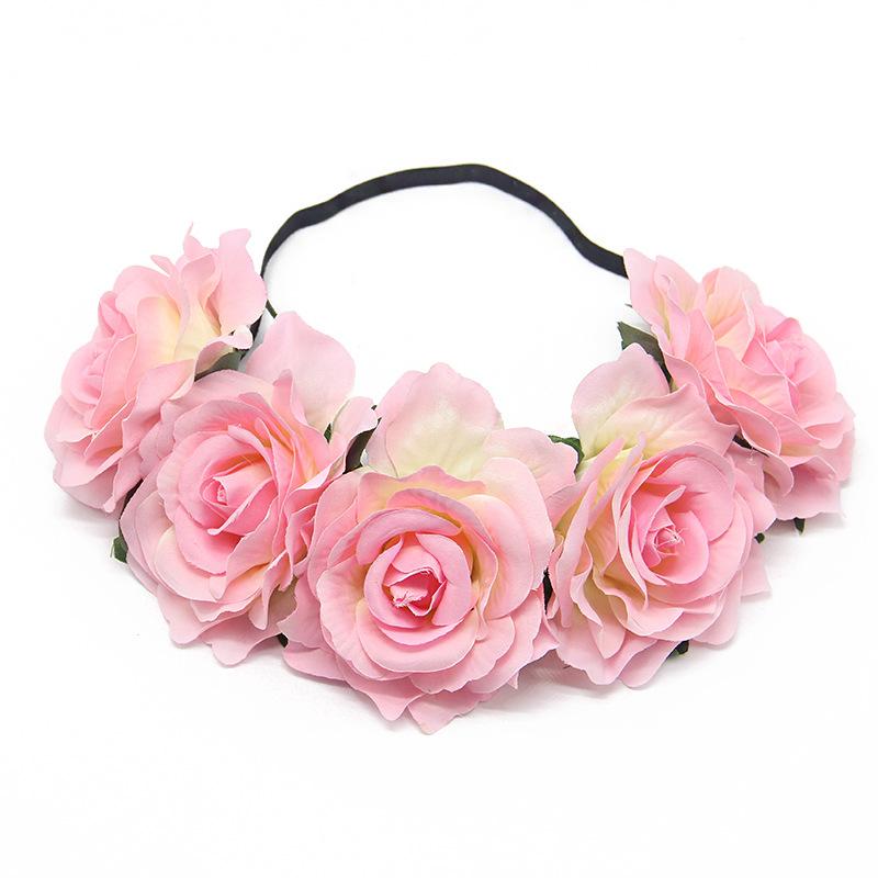 Bridal Holiday Wreath, Simulation Rose Flower Headband, Christmas Mardi Gras Ball Party Head