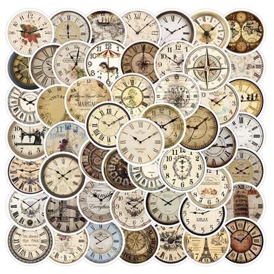 55 New Retro Clocks, Graffiti Stickers, Decorative Scooter Suitcase DIY Stickers