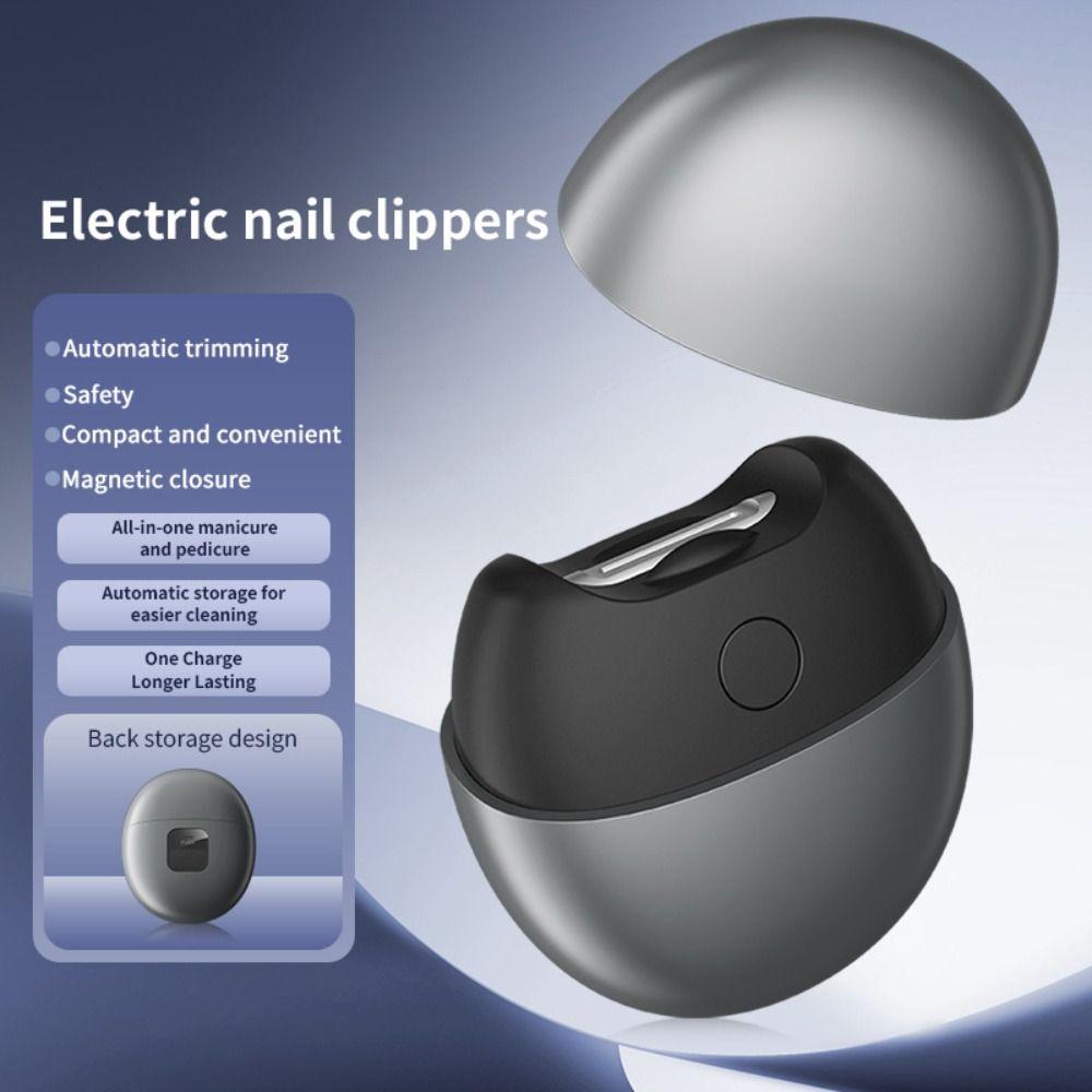 Magnetic Cover Automatic Nail Trimmer 2 In 1 Trimming Polishing Tools Seniors Use