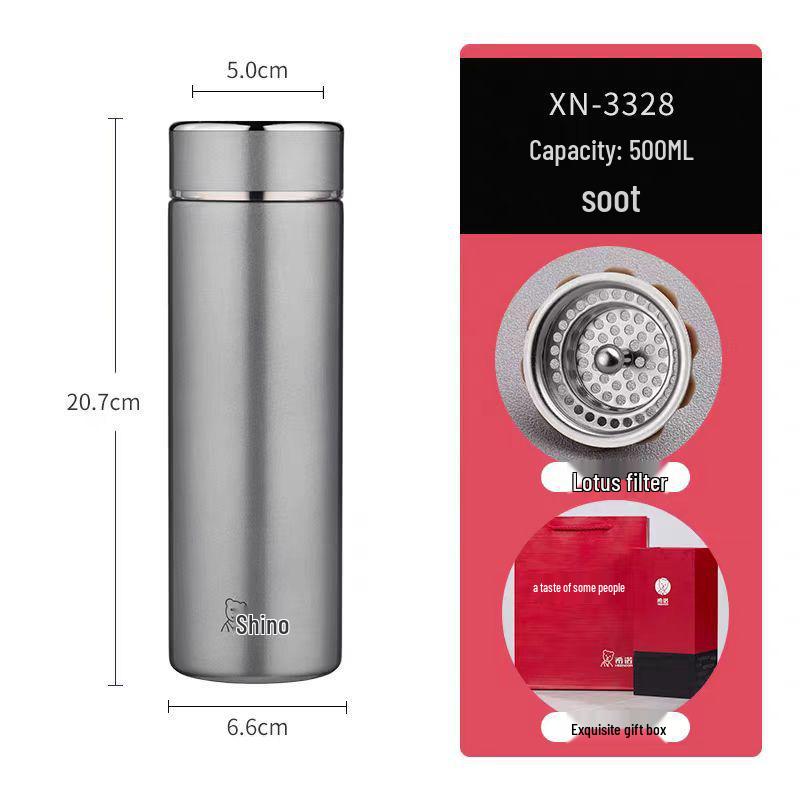 

Xinuo Vacuum Insulated Water Bottle with Filter, Stylish for Men & Women - Perfect for Office, Car, Home. 360ml