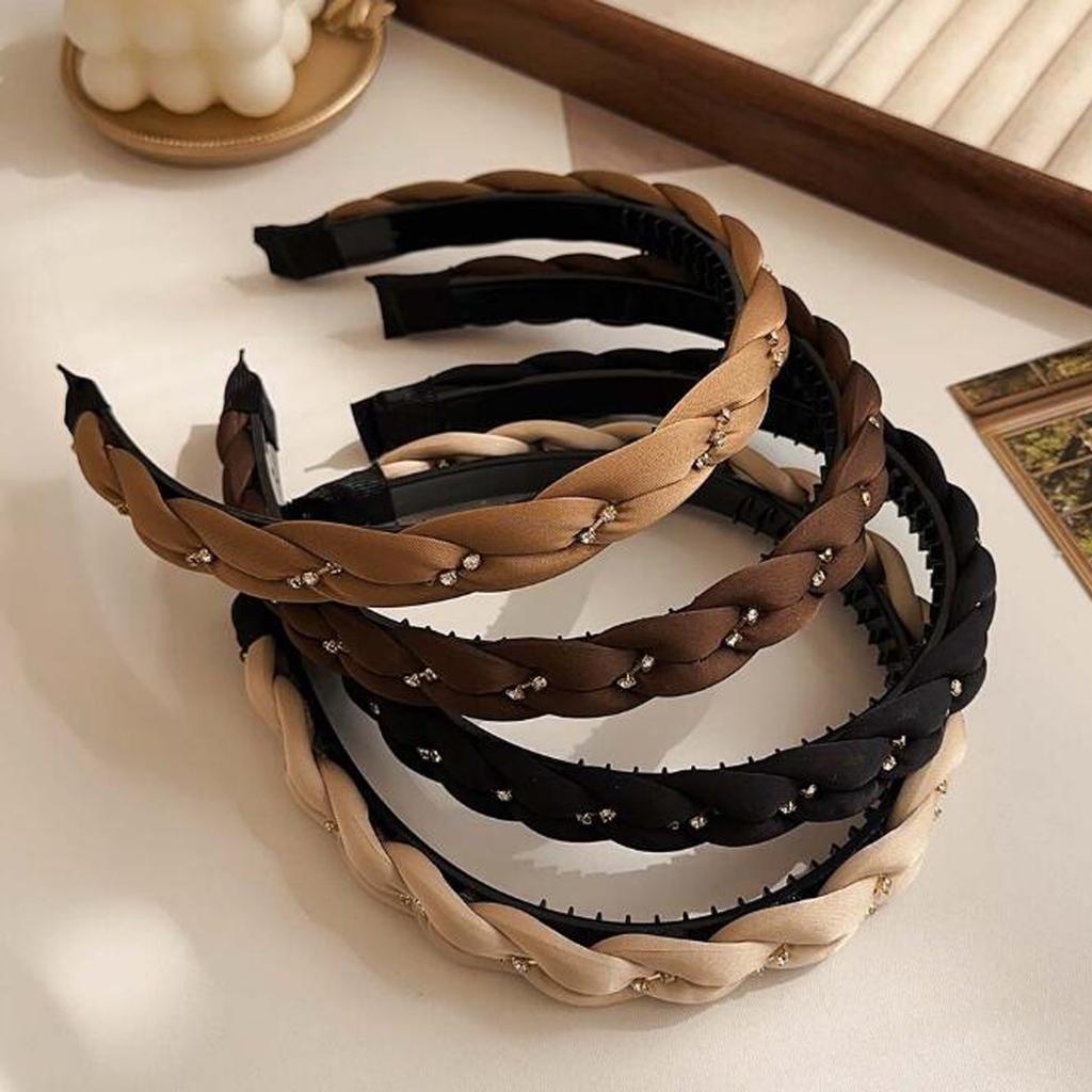 PROLY New Fashion Headband For Women Narrow Side Braided Turban Summer Casual Headwear Girls Hair Accessories