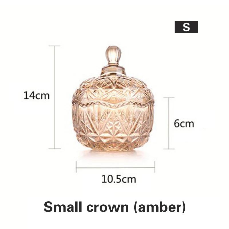 Überdachte Vorratsdose für den Haushalt, Bonbondose aus Kristallglas mit Deckel, kreative Persönlichkeit, Mode, kleiner, zarter Obstteller aus Glas