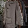 Johnature Cappotti Invernali Vintage da Donna a Collo Alto Monocolore a Maniche Lunghe Caldi Cappotti Cinesi