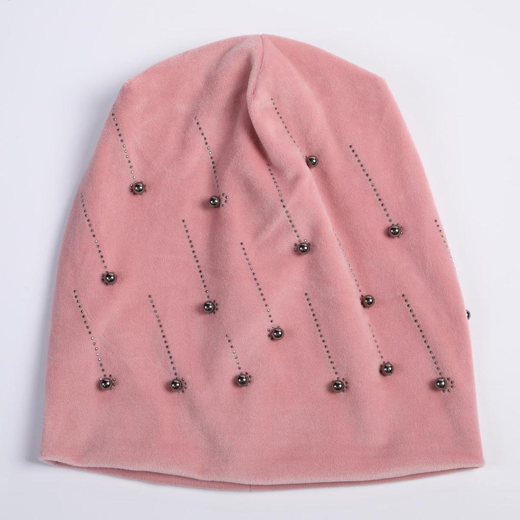 Pull à perles percées à chaud pour femme, polyvalent, Double couche en daim, chapeau de lune chaud, automne et hiver