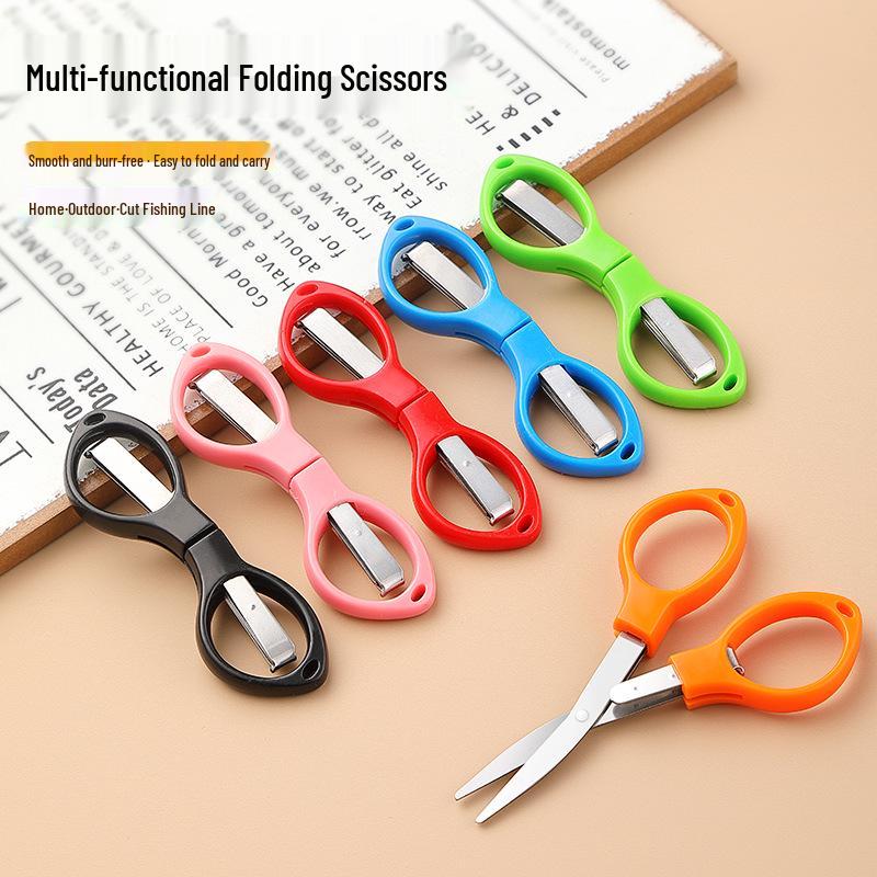 Multi-functional Folding Stainless Steel Scissors for DIY, Sewing, Paper Cutting, and Office Use