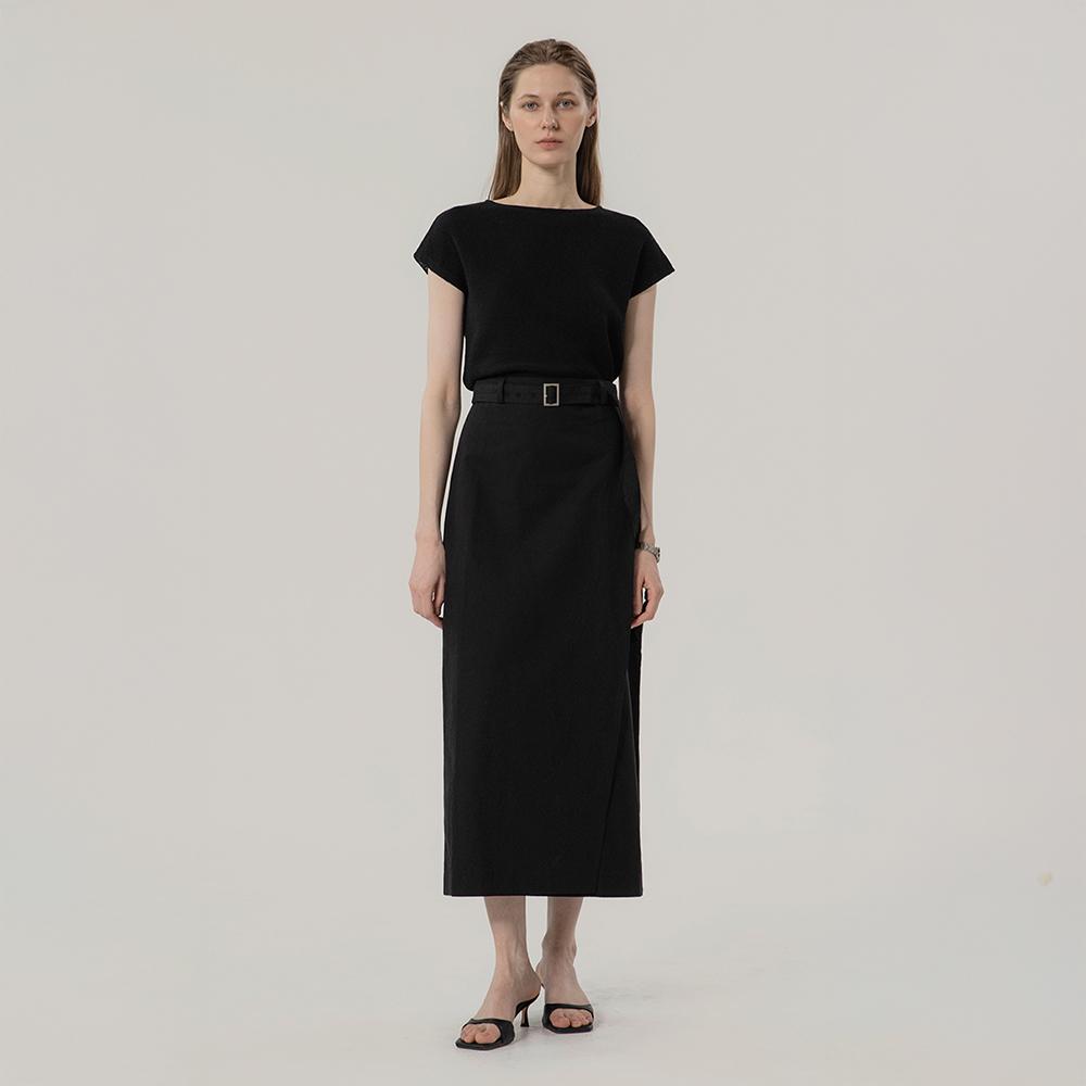Mommet Vinyl Belt Skirt Black