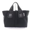 Great Kawa-kawa Tote Bag WET Leather Handle Black Leather Women Used