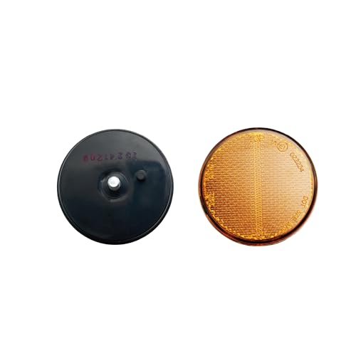 

BAR AUTOTECH | Reflector, Round, Amber, Diameter 6cm, M6 Bolt, Side Mount Type, Compatible with Motorcycles, Bicycles, and Electric Bikes (53. Am