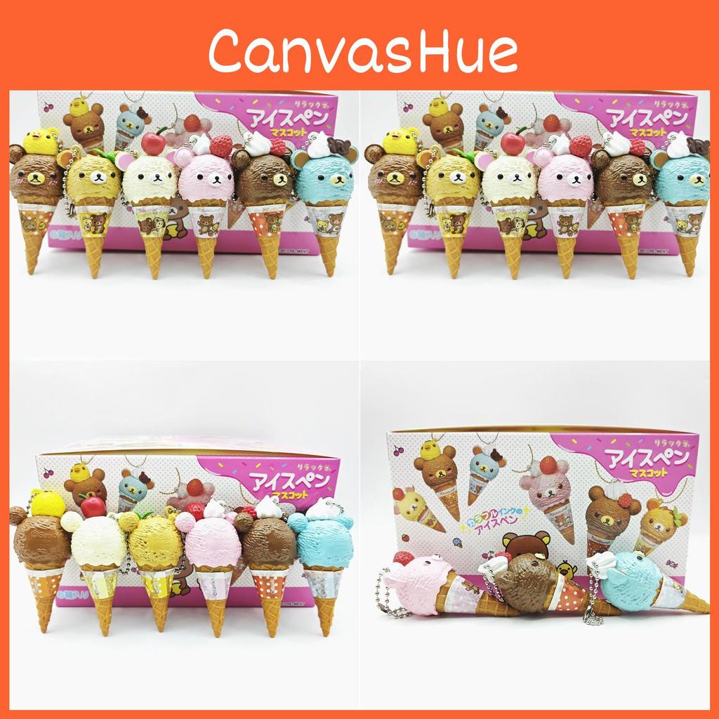 Cream Rilakkuma Ice Action Figure Model Pvc 6piece Set Decor Collectible Gift