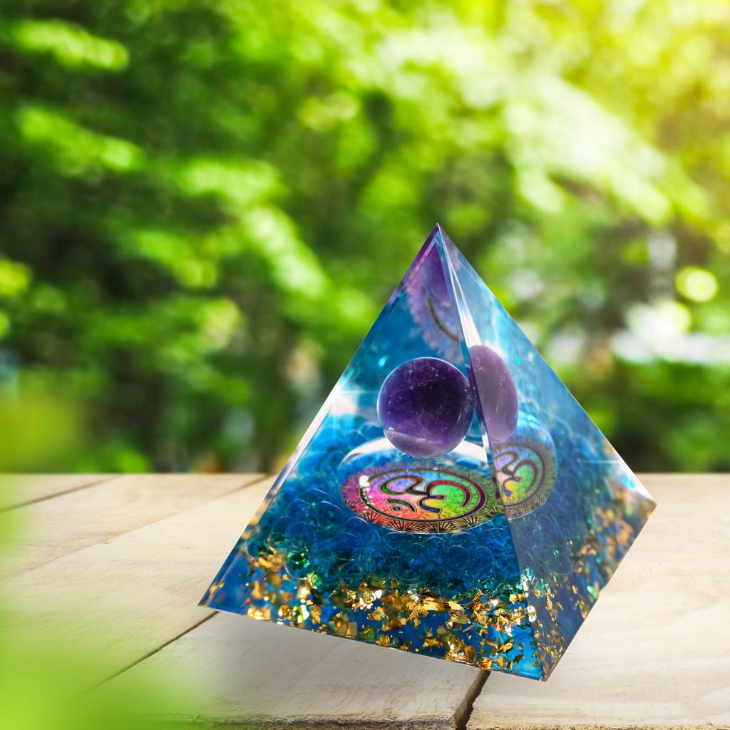 Orgonite Crystal Orgone Pyramid Tree of Life Energy Tower Nature Reiki Healing Chakra Object (B)