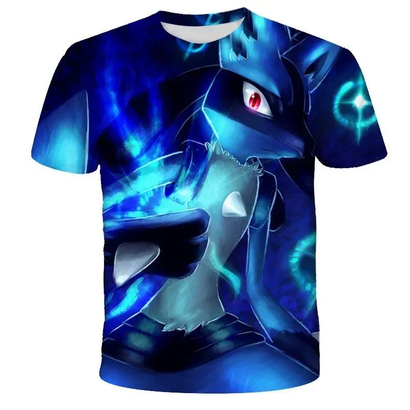 

2026 Pok É Mon Pikachu Mewtwo 3D Summer Fashion Cartoon T-shirt Anime Pok É Mon Hip Hop Casual Children s Short Sleeved Boys and Girls 100