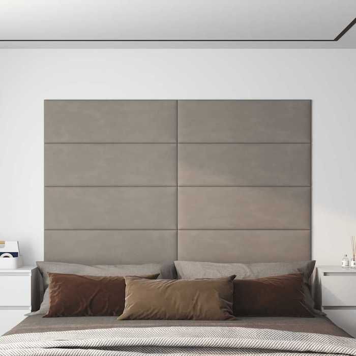 VidaXL Wall Panels 12 Pcs Light Grey 90x30 Cm Velvet 3.24 M² 343919