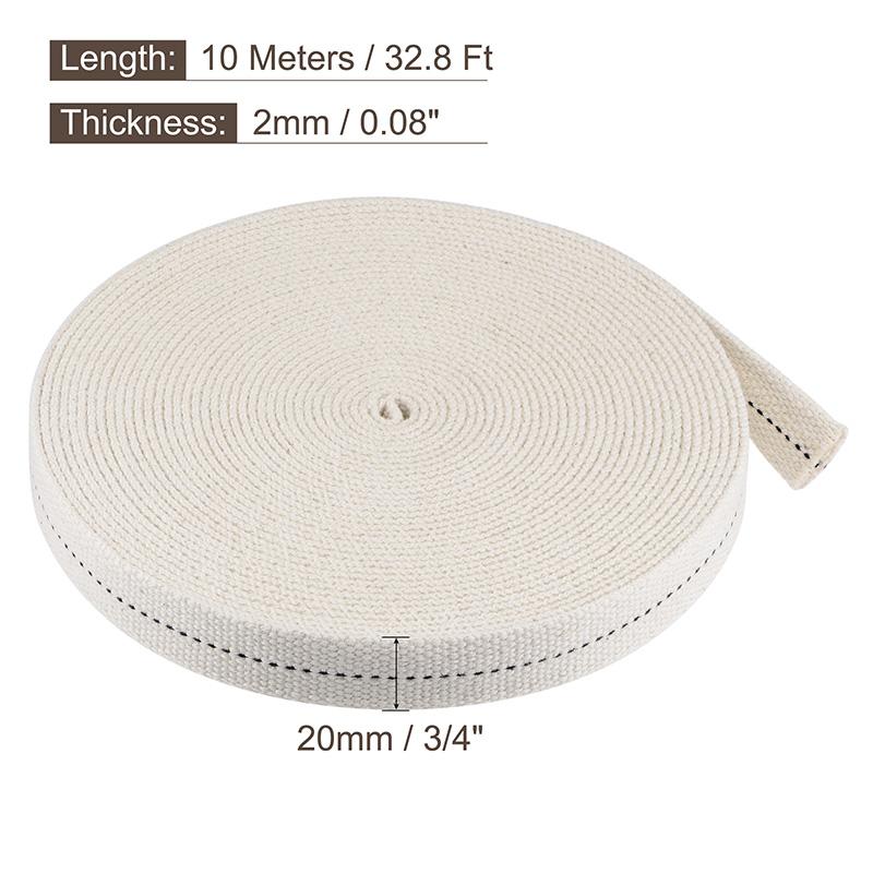 Uxcell 10 Meter Kerosene Lamp Wick Braided Cotton Oil Lamp Wick Core Wick Flat Cotton For Oil Lamp Lighting Lantern Making