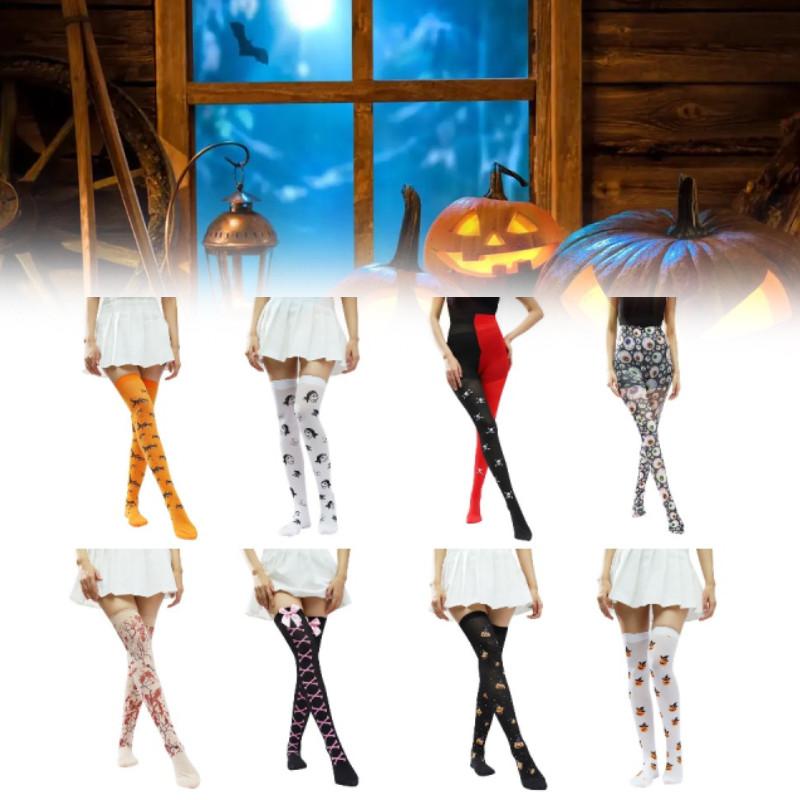 Over Halloween Cosplay Knee Thighhigh Socks Costume Festive Parties Cartoon