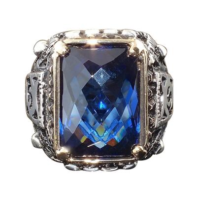 Luxury Square Cubic Zircon Men Finger Ring Party Banquet Jewelry Decor Gift