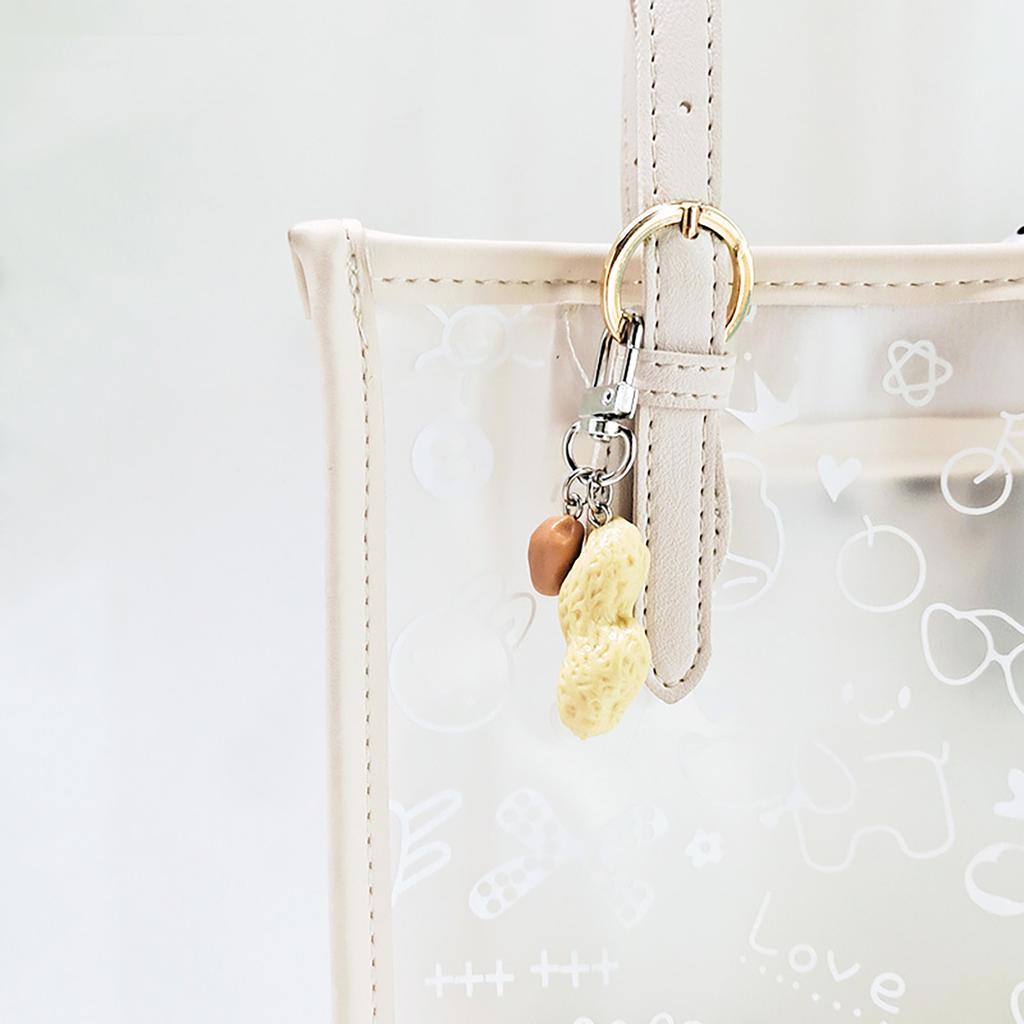 Creative Peanut Shape Keyring Bag Pendant Unique Trinket Key Jewelry Creative Hanging Ornament Suitable for All Ages
