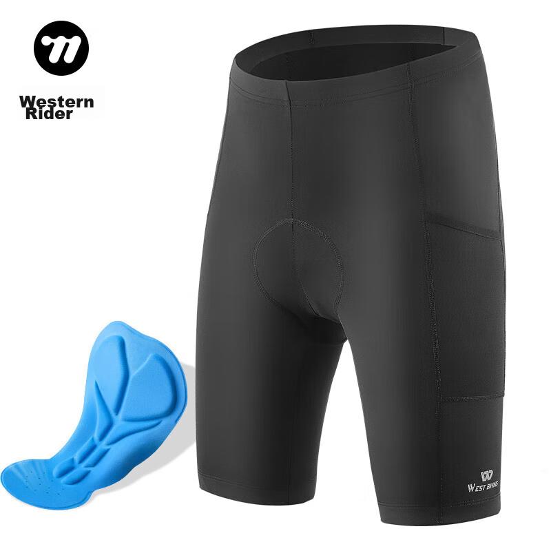 Spring And Summer Cycling Shorts for Men, Quick-Dry with Padded Inserts, Mountain And Road Bike Shorts, Cycling Wear, Black, 2XL