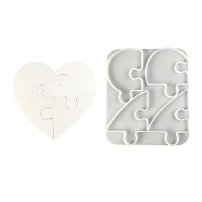 Delicate Heart Designs Silicone Coaster Mold Heat Resistant Puzzle Heart Coaster Cup Mat Mold For Artistic DIY Creation