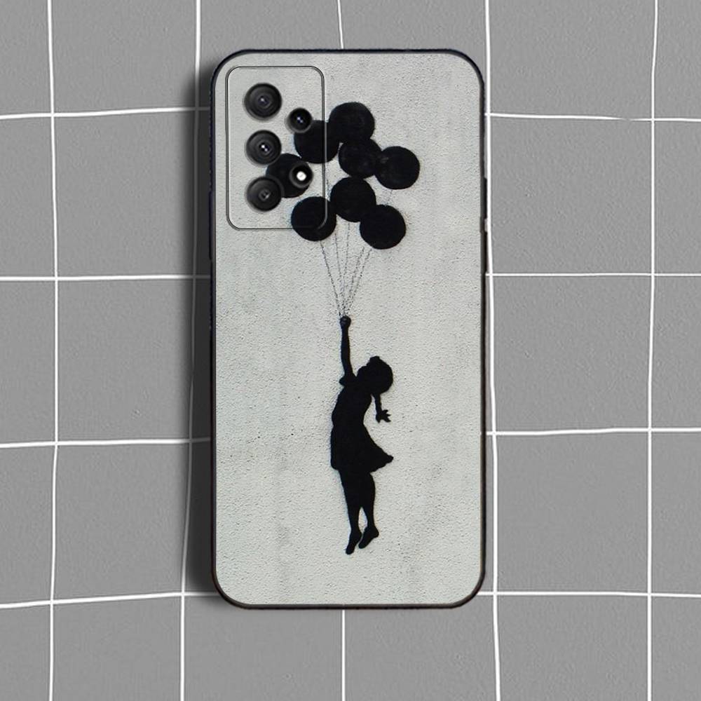 G-Graffiti A-Artist Banksy-S Phone Case For Samsung Galaxy A 91,80,73,72,71,53,52,51,22,5G Shockproof Soft Black Cover