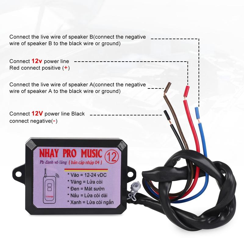 12V-24V 12 Sound Musical Electronic Horn Controller 3+ Pro Horn Speaker Sound Control Unit With Remote Control