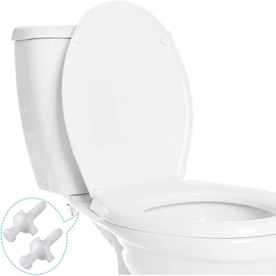 Jetec 2 Pieces Toilet Seat Screws Replacement Kit Plastic Bolts with Plastic Nuts and Washers Parts Kit for Fixing The Top Toilet Seat, White