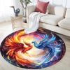 Phoenix Art Round Area Rug,Carpet Rug for Living Room Bedroom Sofa Playroom Decor,Non-slip Floor Mat