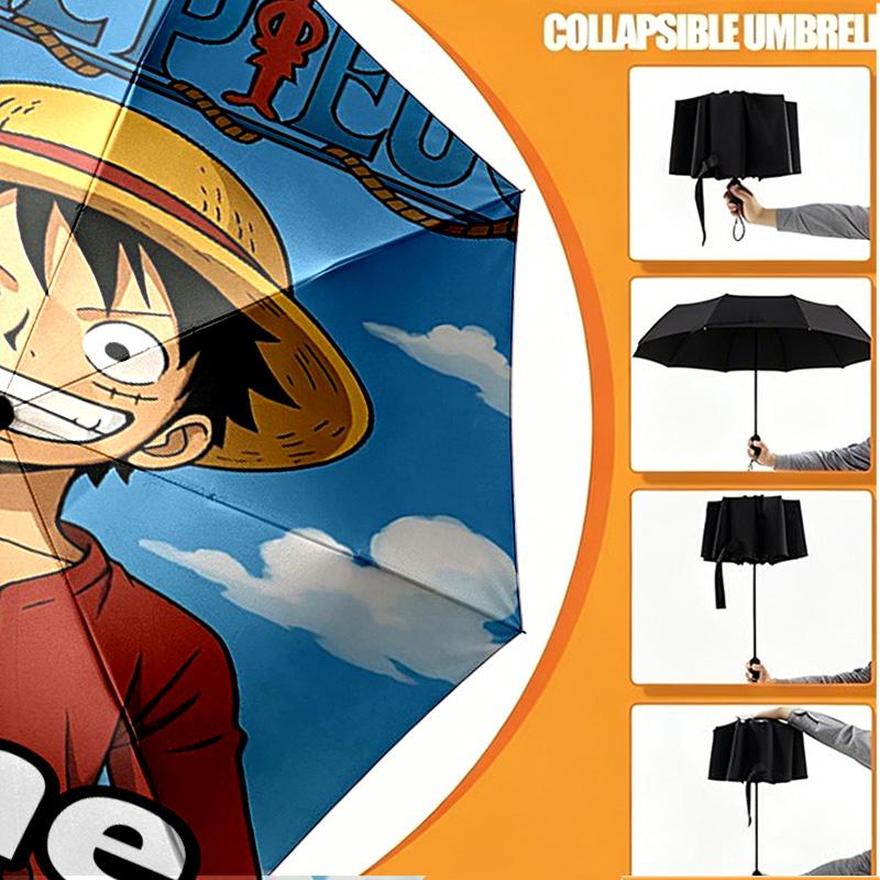 Personalisierter Anime-Druckschirm mit individuellem Namen, Automatisches Öffnen und Schließen, Stabiler 8-Speichen-Rahmen, Für Pendeln, Camping, Wandern, Geburtstagsgeschenk