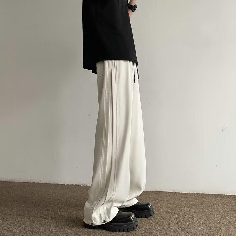 American Deconstruction Design White Trousers Men s Spring New Casual Versatile Straight-leg Trousers Loose Drape Trousers M абрикосовый