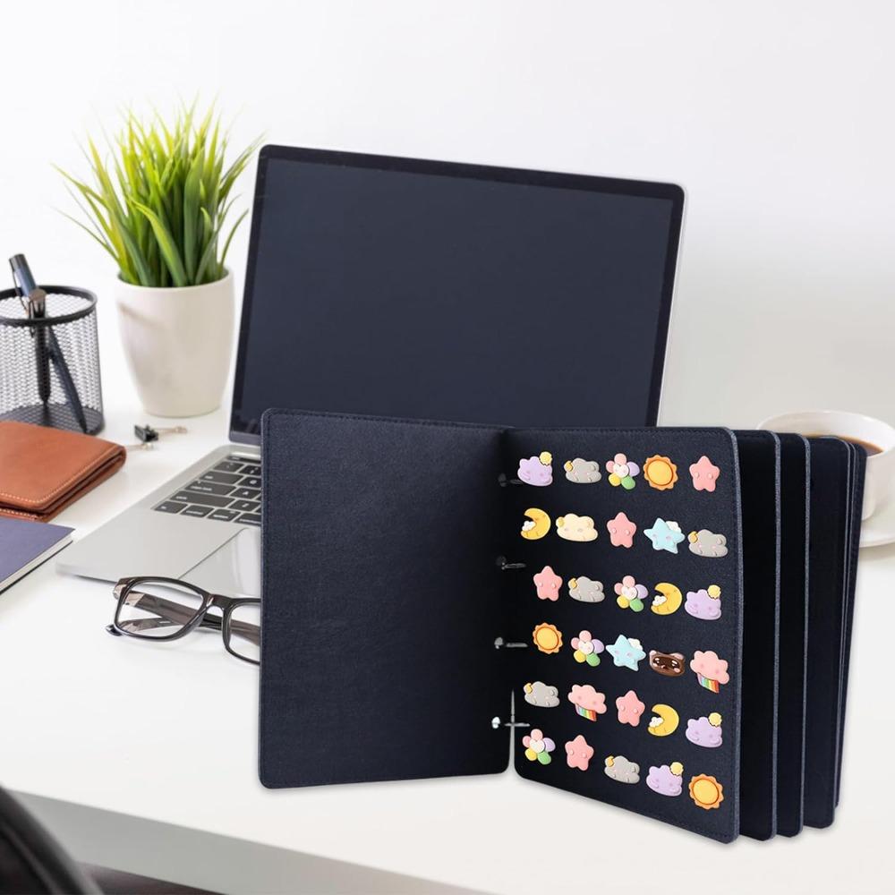Black Pin Display Binder Felt Page Pin Binder for Cleectors Enamel Pin Display Book