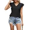 Women's Casual Fashion Hollow-out V-neck Short-sleeved Top