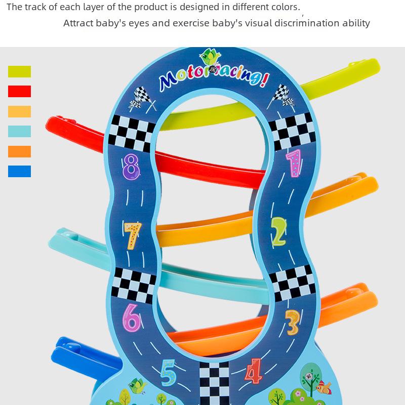 Colorful Wooden Educational Glide Car for Children - Fast, Interactive Parent-Child Toy