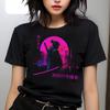 Samurai of Souls T Shirt, Neon Flux Style Trending Cyber Goth Fashion Cyberpunk Shirt, Glowing Katana Retro Cosplay